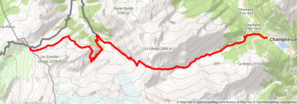Tour du Mont Blanc alt 17 Map