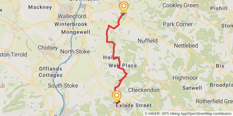 Westwood Manor to Ewelme via Chiltern Way stage 3 Map