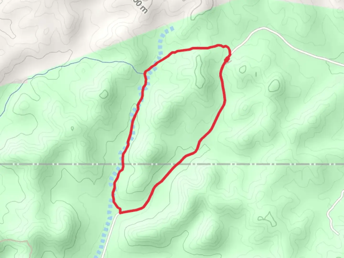 An image depicting the trail Stuart Bat Cave Cut-off and The Long Way Home Trail Loop and its surrounding area.