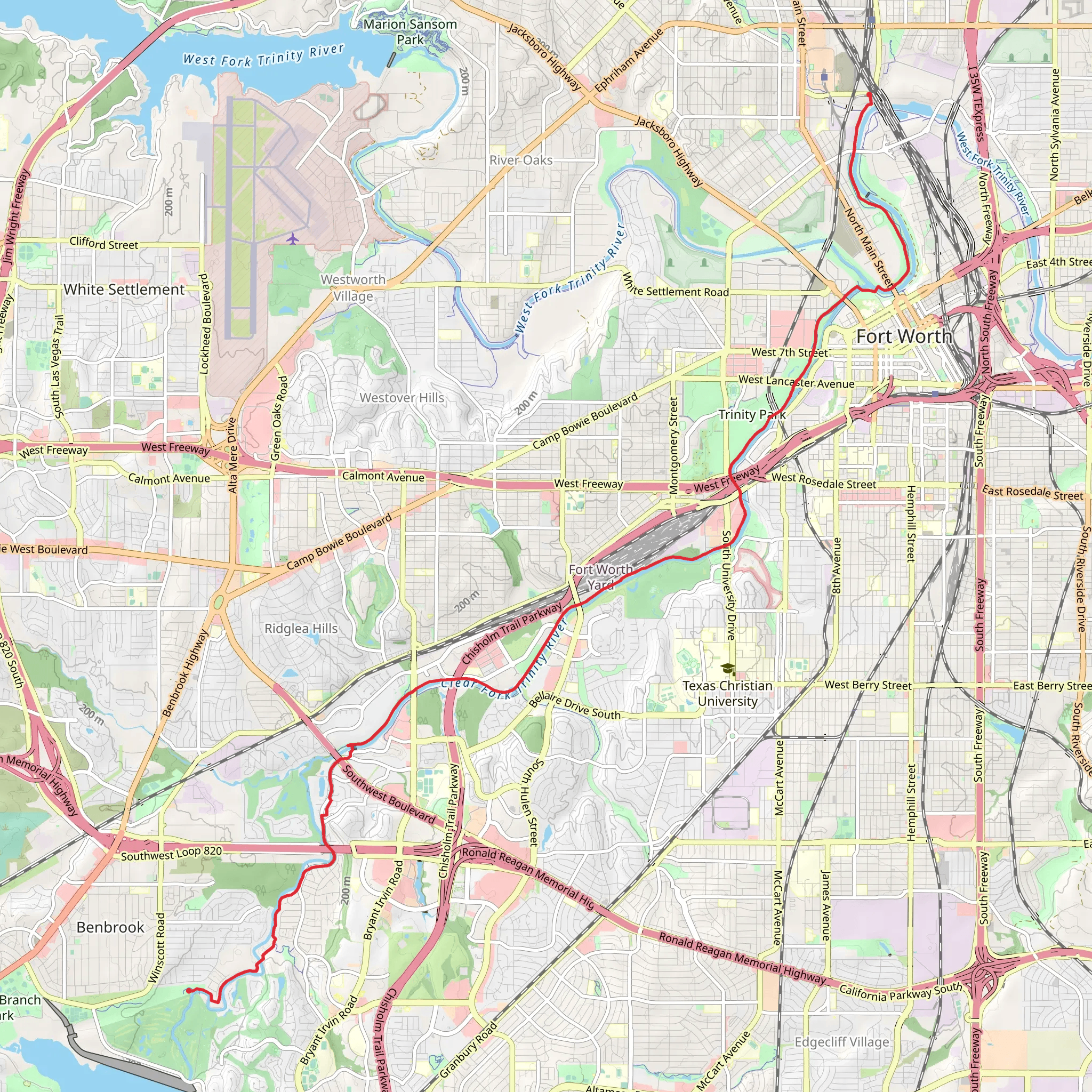 Fort Worth Branch - Trinity Trail mobile static map
