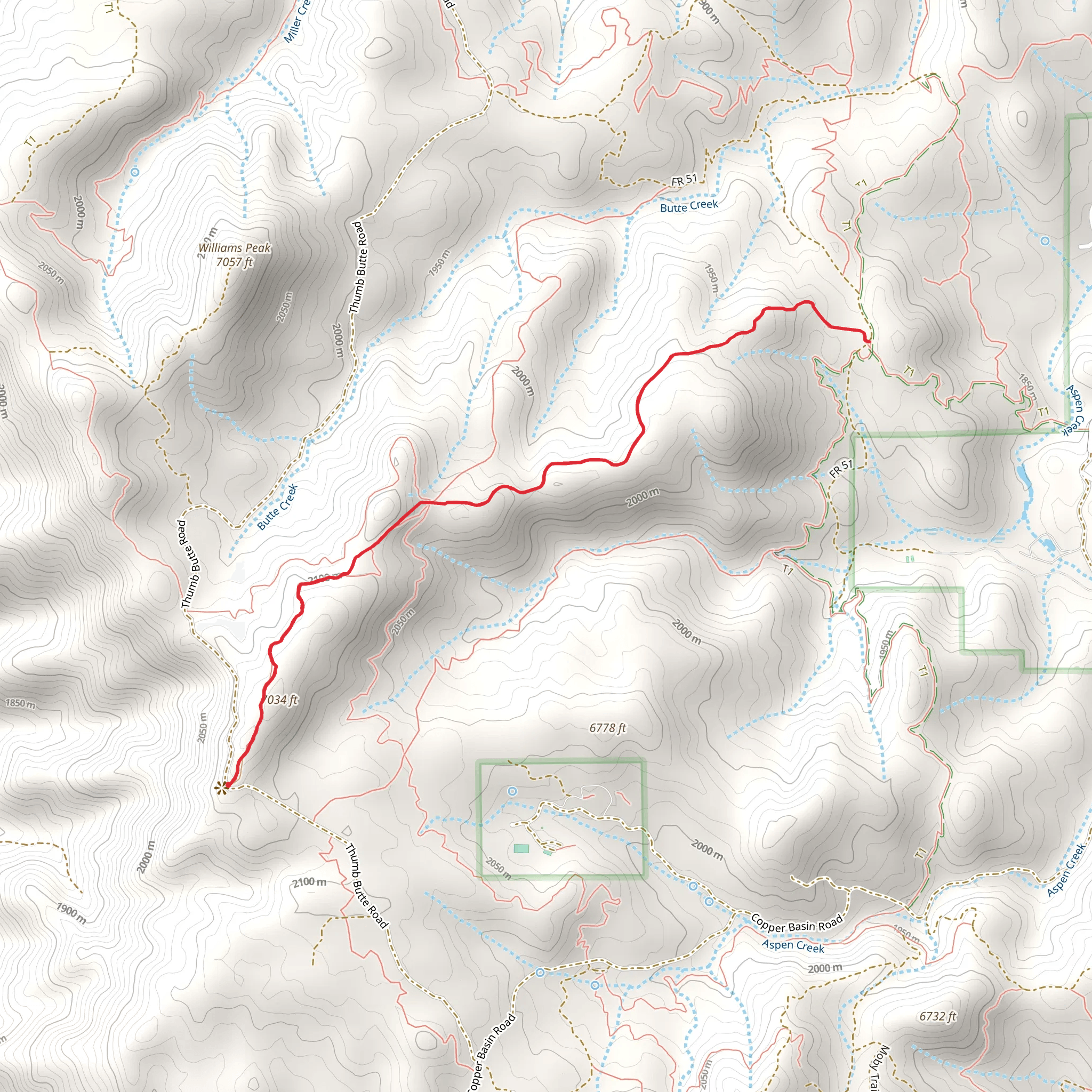 Sierra Prieta Trail mobile static map