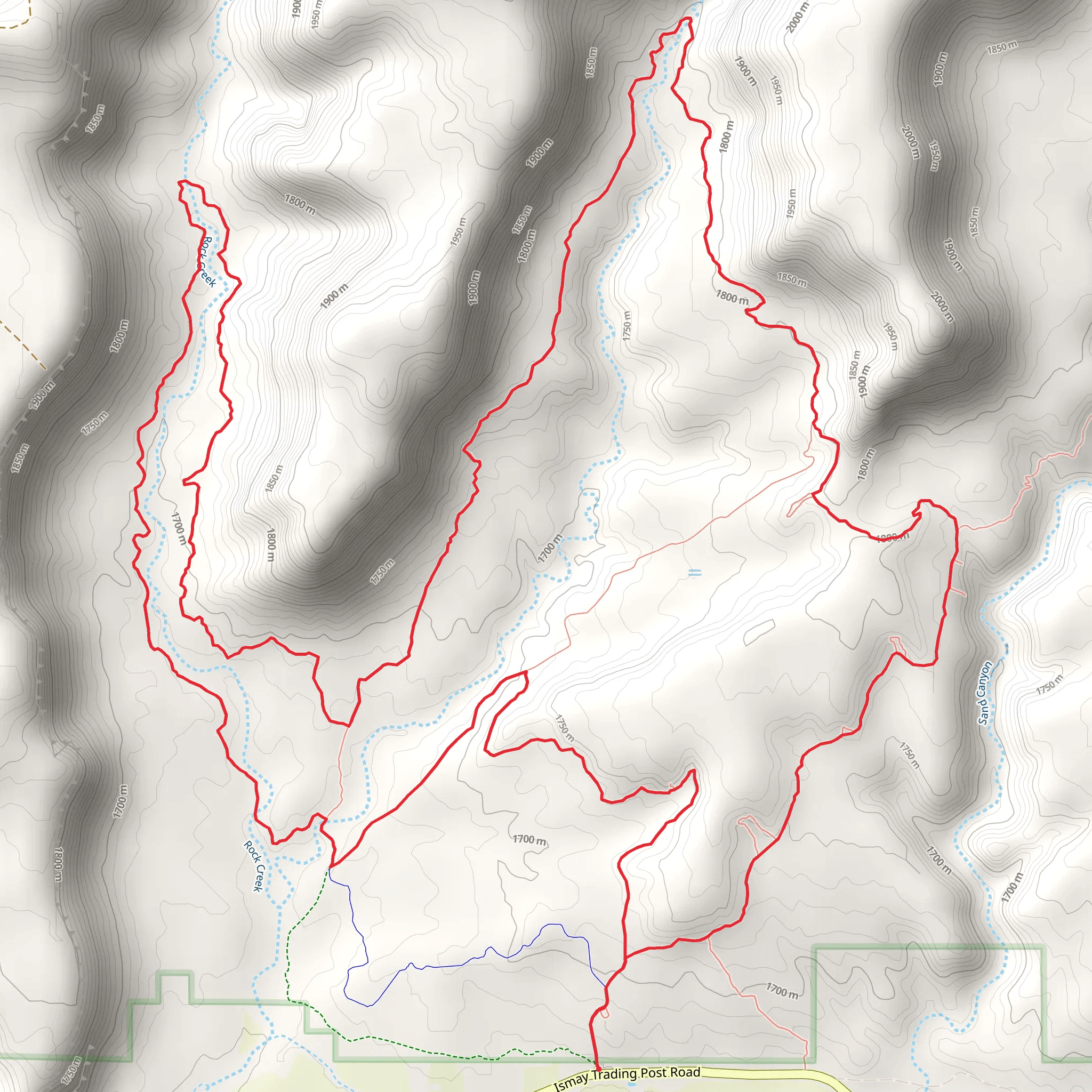 Sand Canyon and East Rock Creek Loop Trail mobile static map