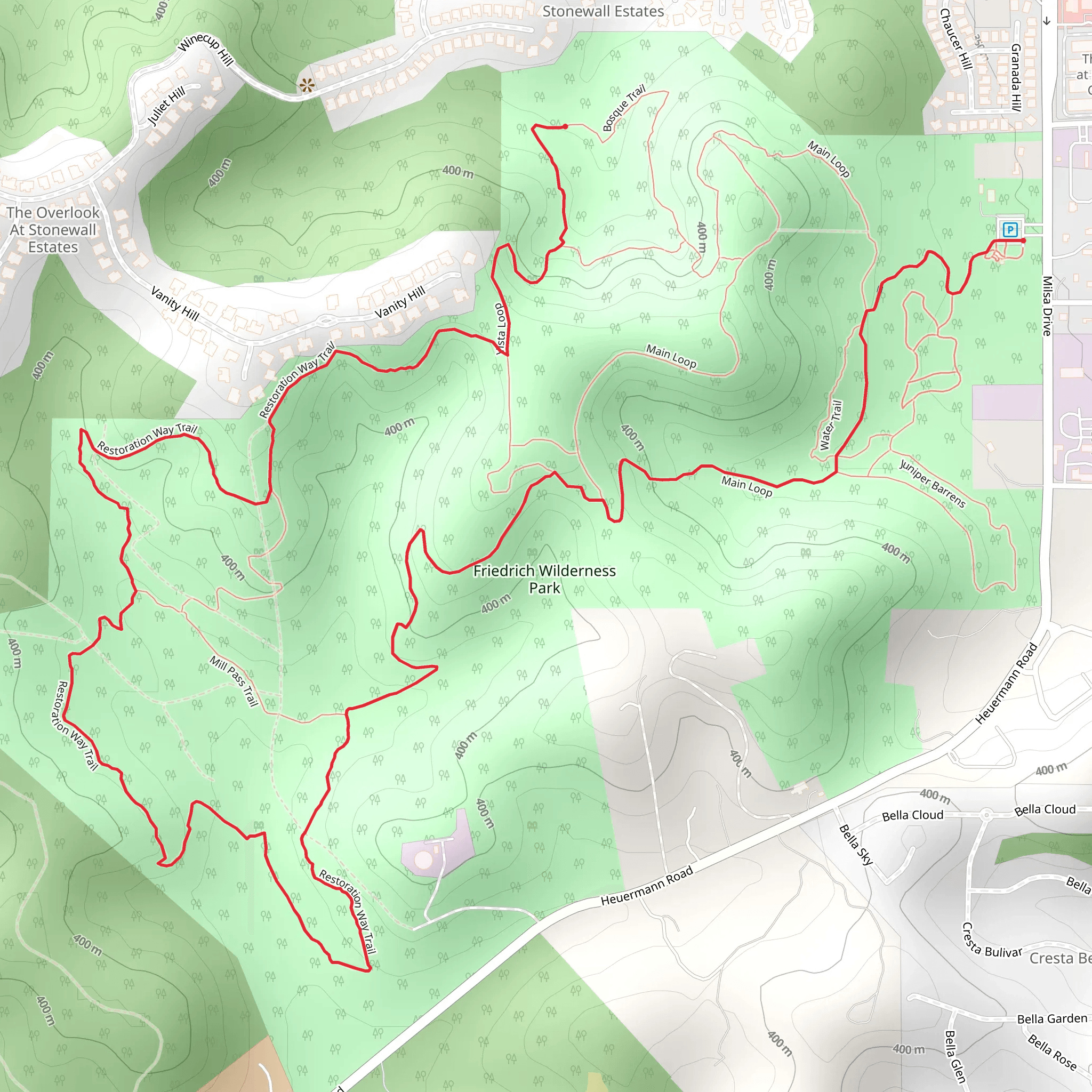 Friedrich Wilderness Park Loop mobile static map