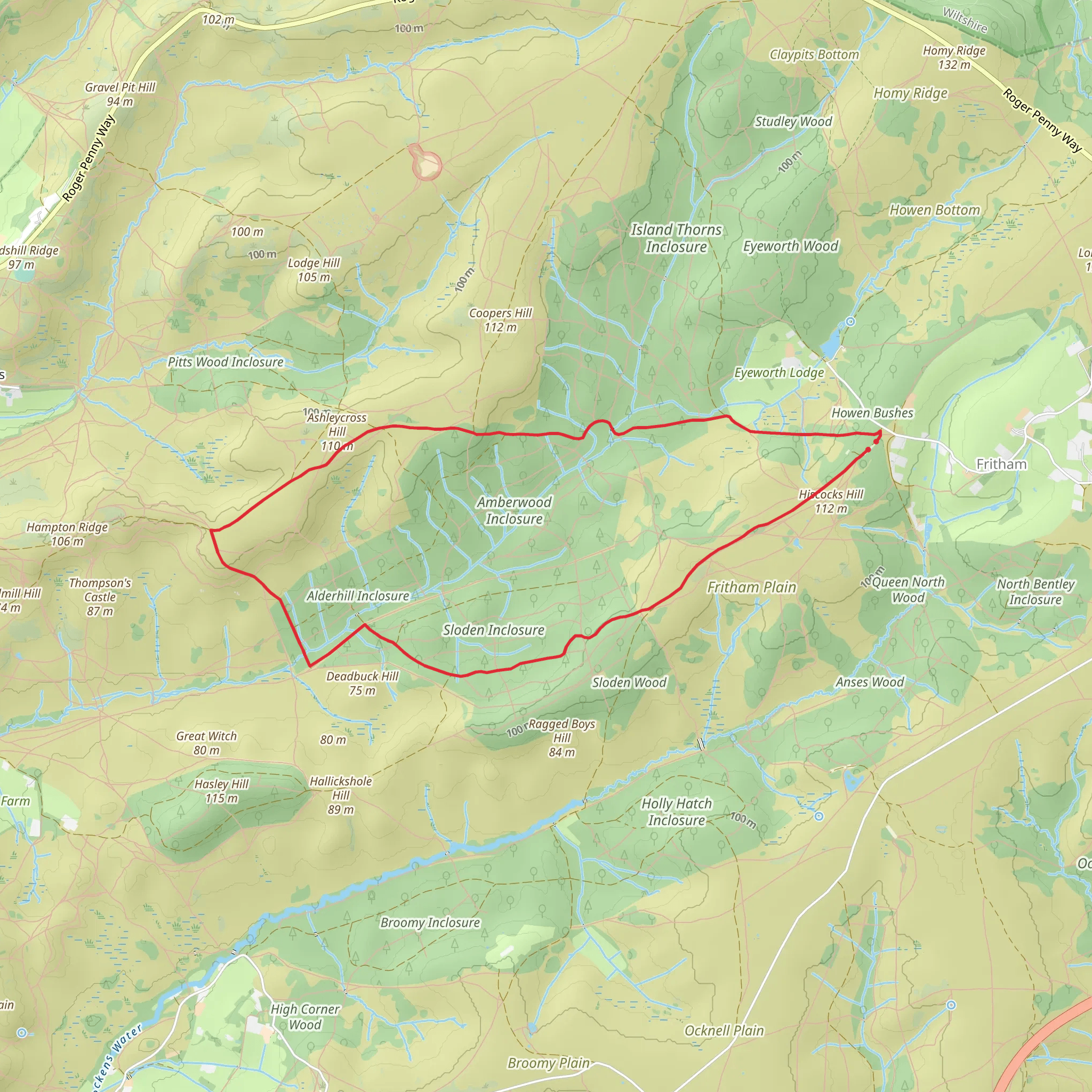 Amberwood Inclosure Loop - Fritham mobile static map