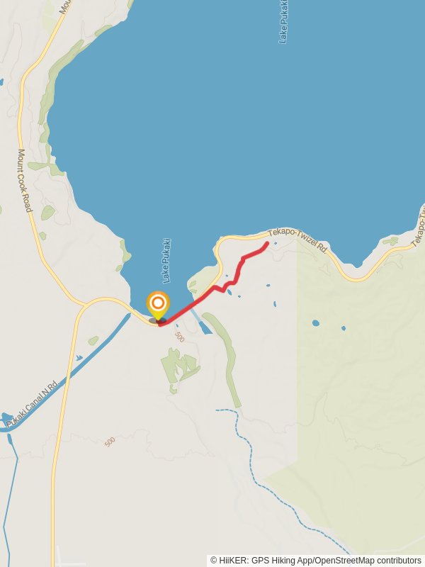 Map of Pukaki Kettle Hole Track, Mackenzie