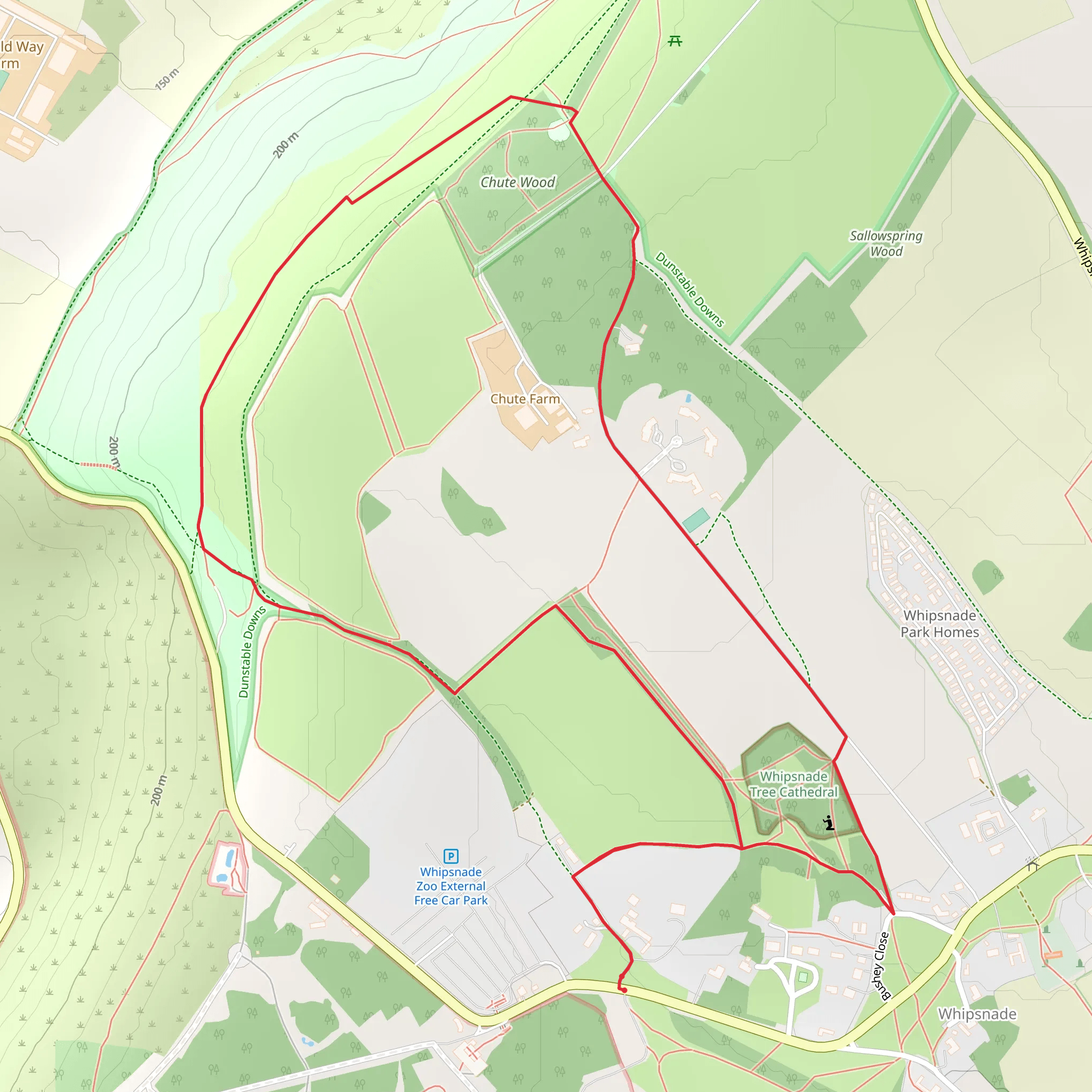 Whipsnade Tree Cathedral Walk mobile static map