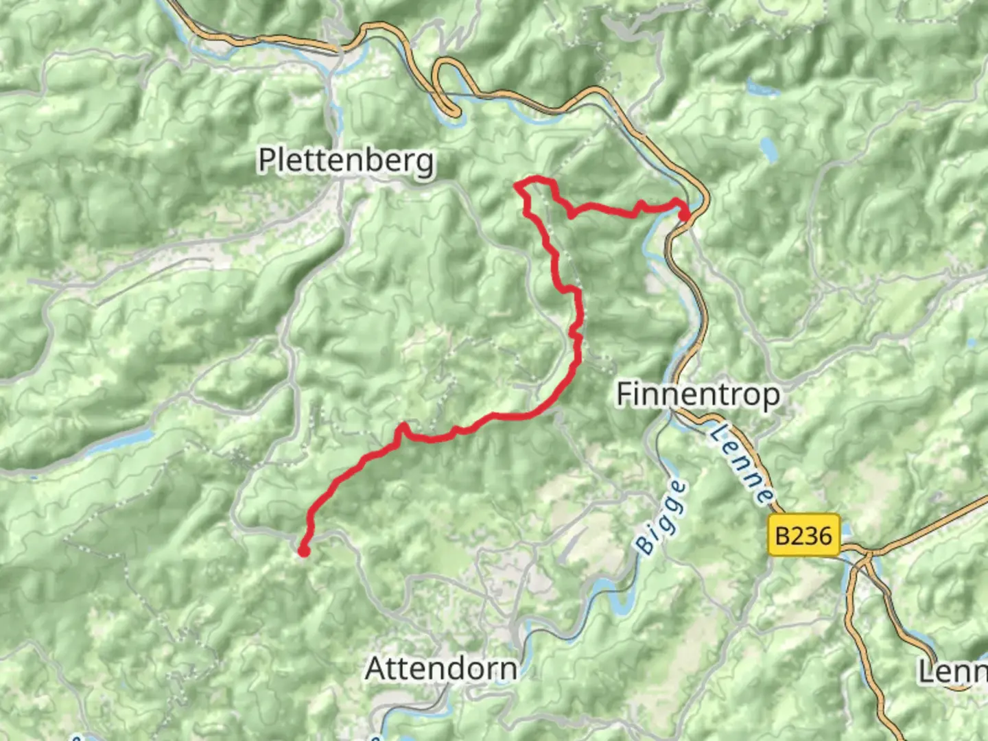 An image depicting the trail Windhausen to Lenhausen Walk and its surrounding area.
