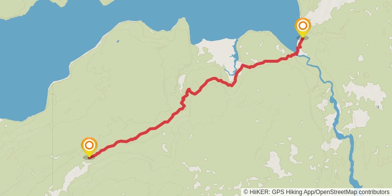 South Shore Shoshone Lake via Dogshead Trail stage 2 Map