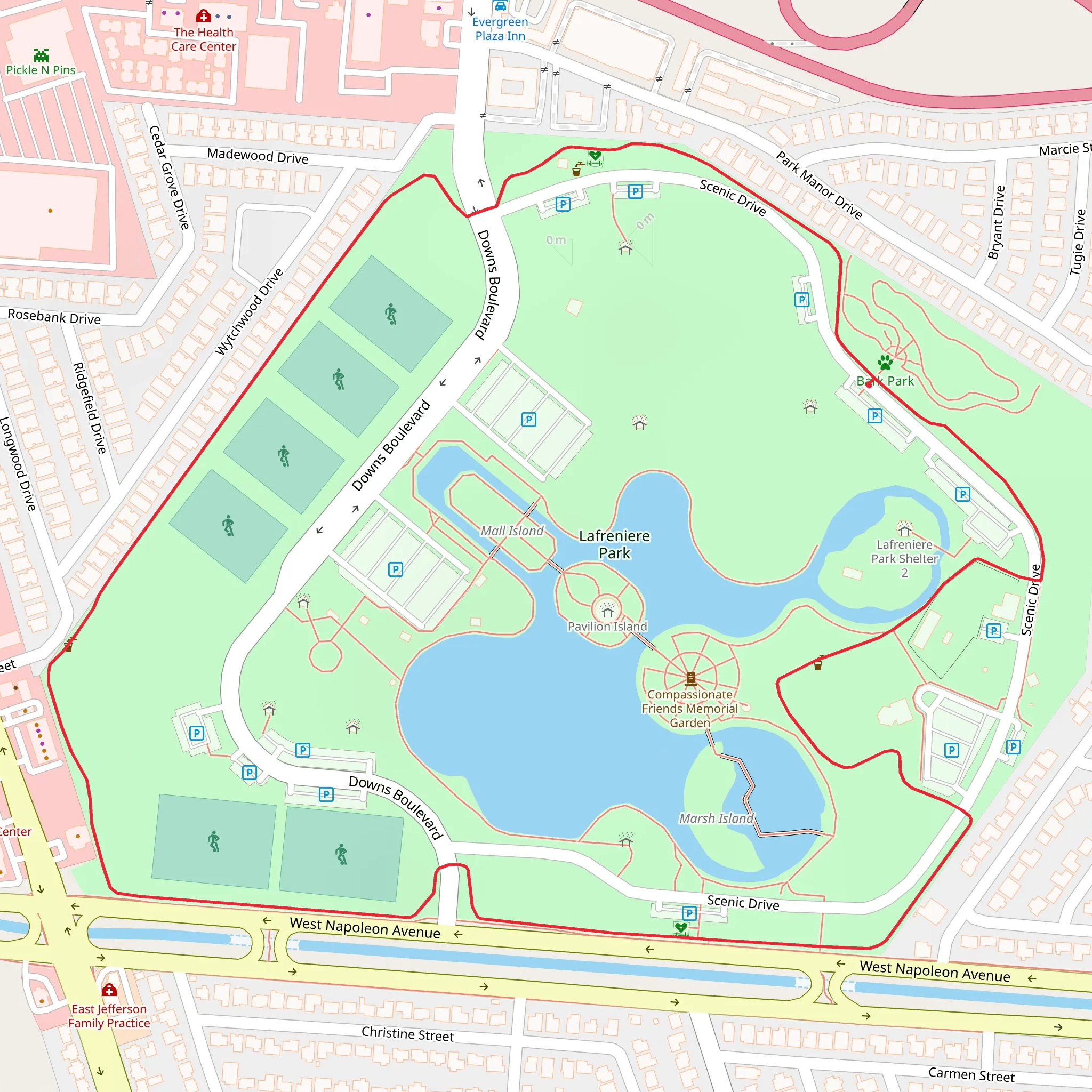 Lafreniere Park Loop mobile static map