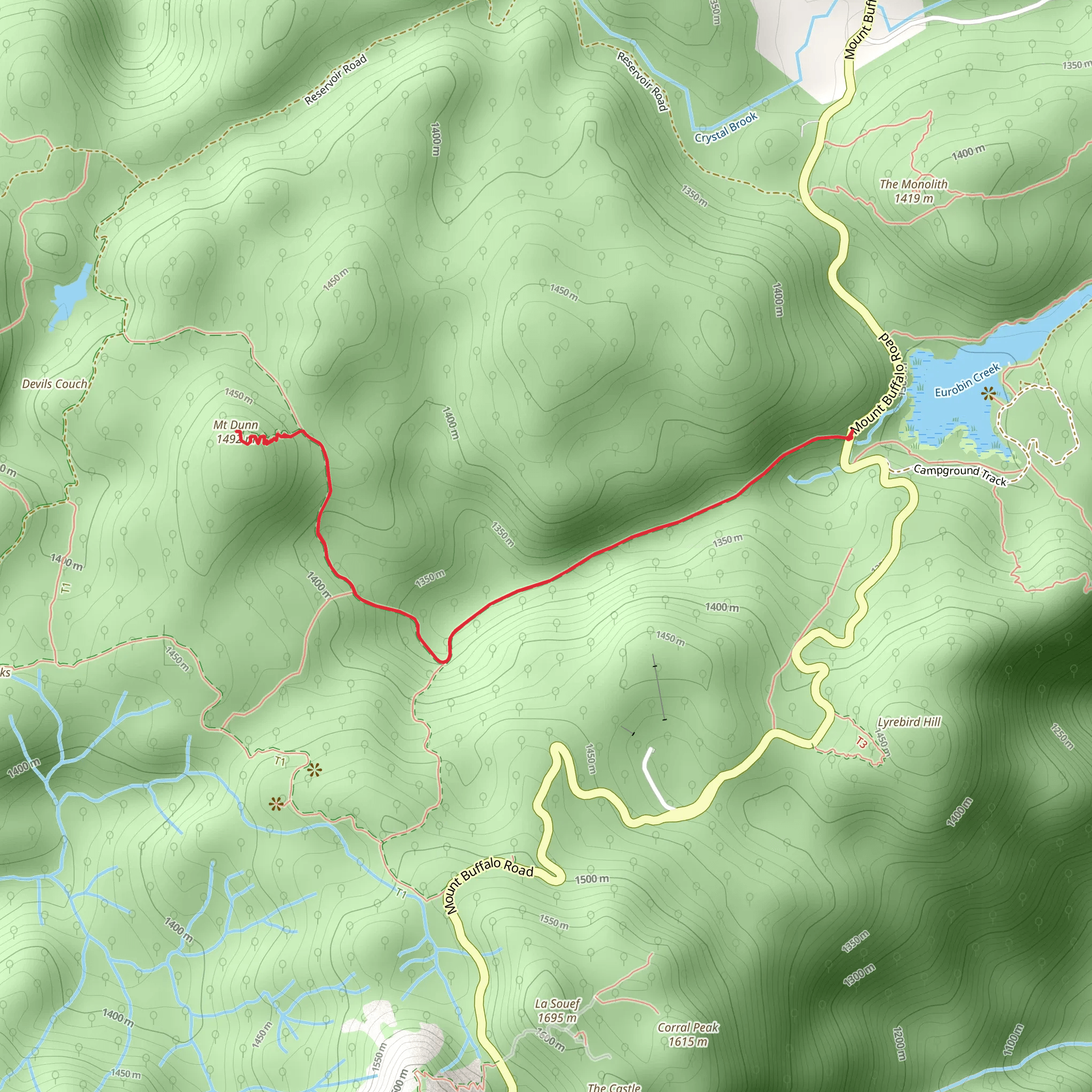 Mount Dunn Walk mobile static map