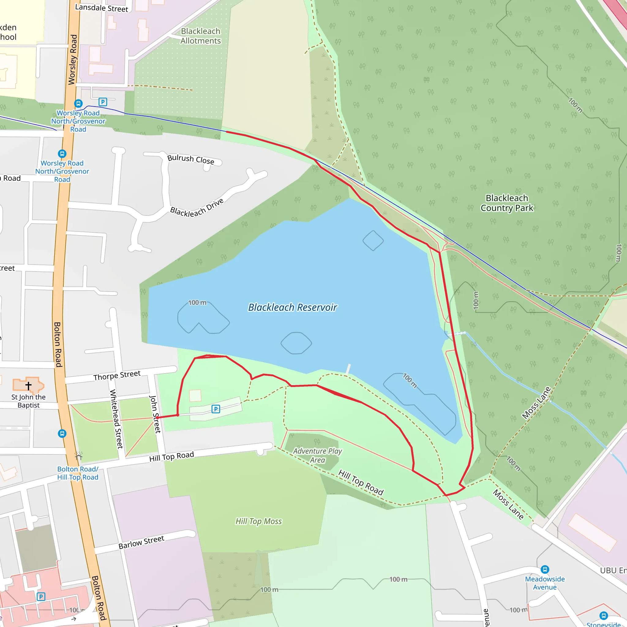 Blackleach Country Park Walk mobile static map