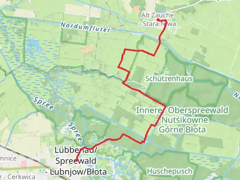 Lübbenau to Alt Zauche Stara Niwa Walk via Naturschutzgebiet