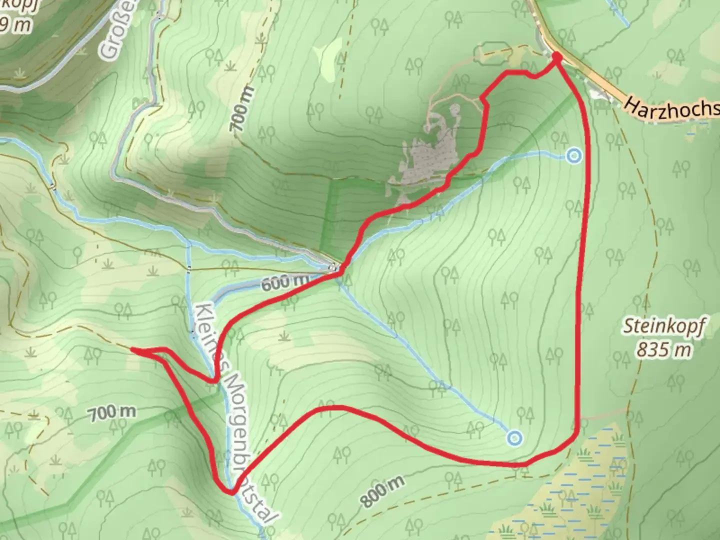 An image depicting the trail Sösestein via Reitstieg and its surrounding area.