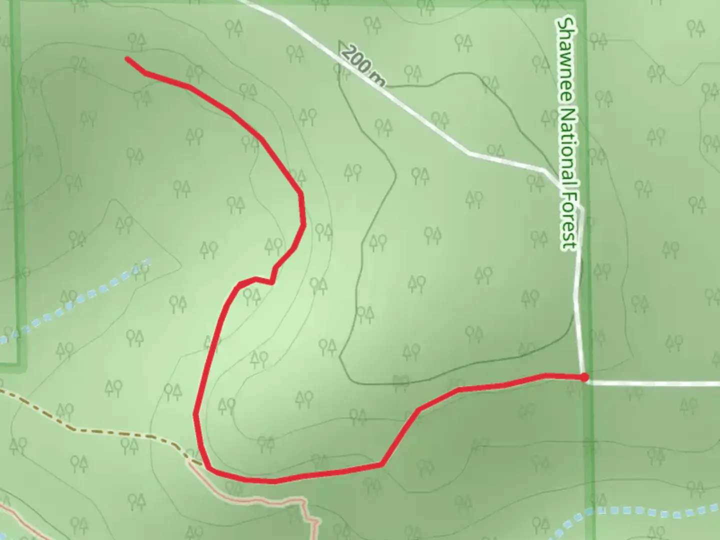 An image depicting the trail Sand Cave and its surrounding area.