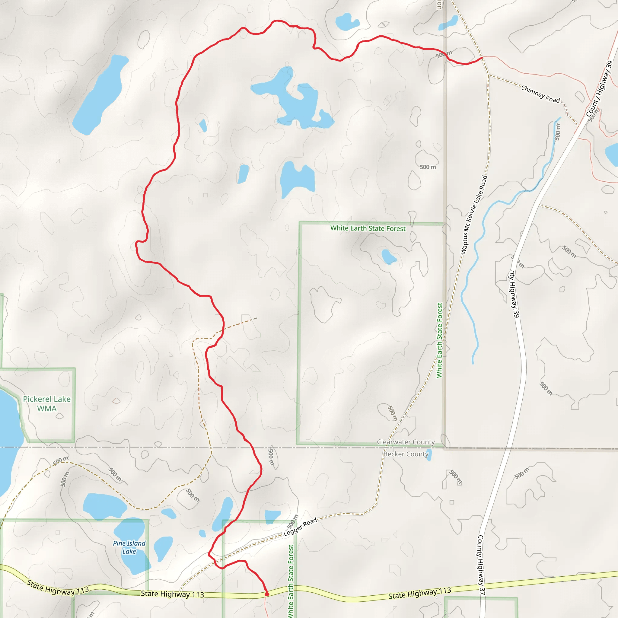 North Country Trail - Pine Island Lake mobile static map