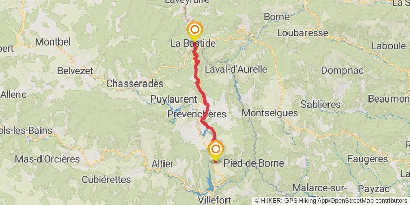 GR 700 - Regordane Way stage 9 Map