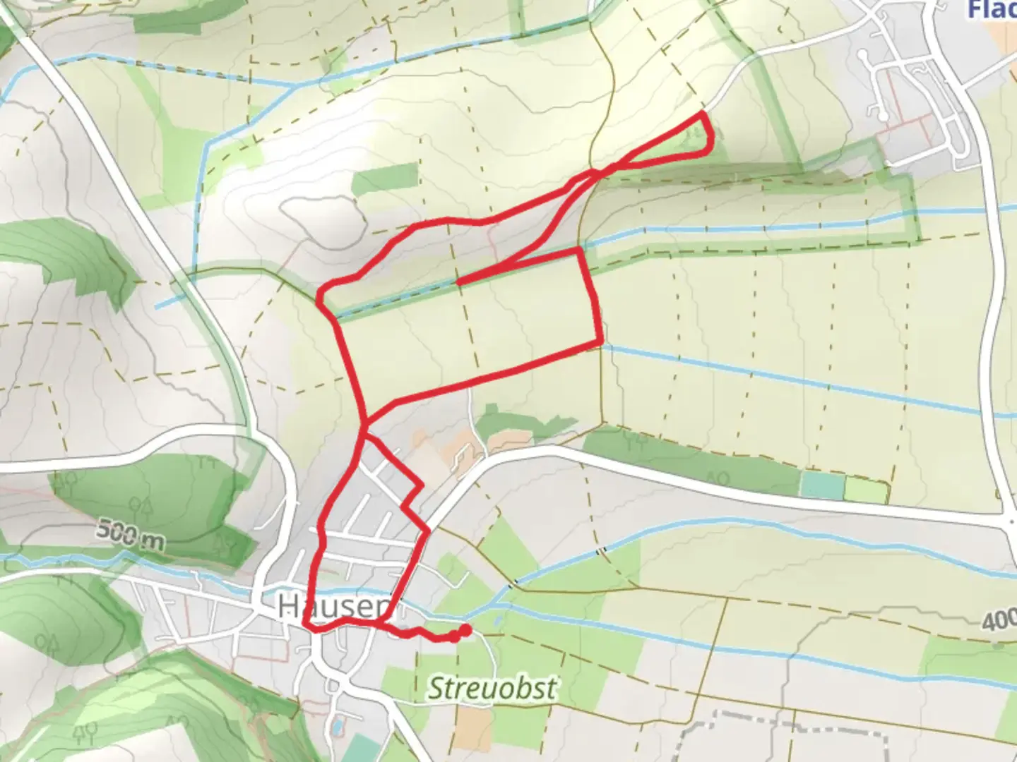 An image depicting the trail Rhoen Rundweg and Bayern Loop and its surrounding area.