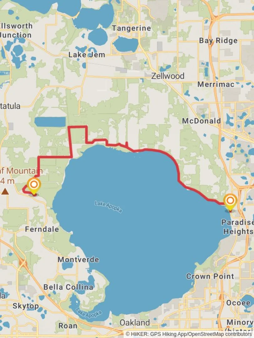 An image depicting the trail Lake Apopka Lake Trail and its surrounding area.