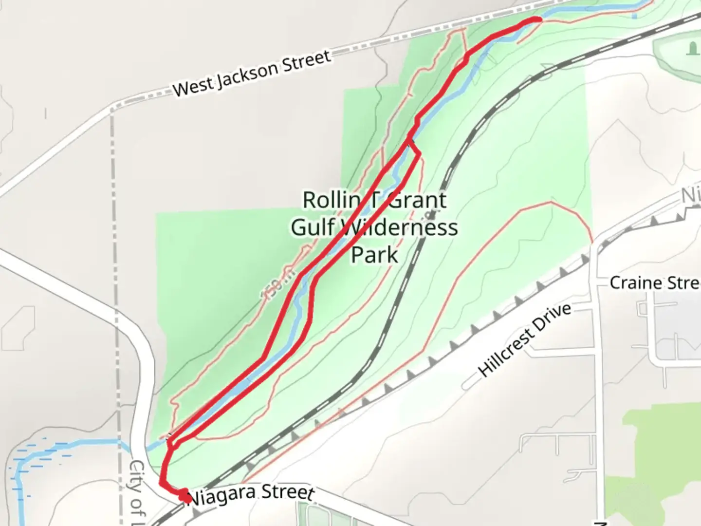 An image depicting the trail Eighteenmile Creek West Branch Loop and its surrounding area.