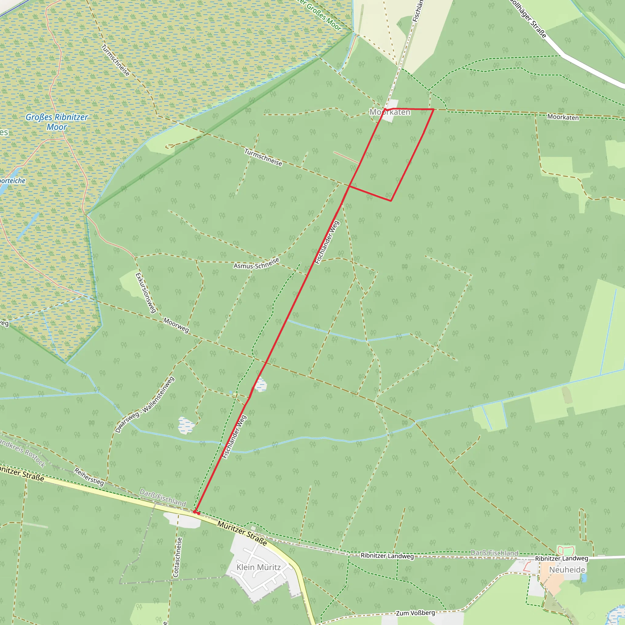 Fischländer Weg Out and Back mobile static map