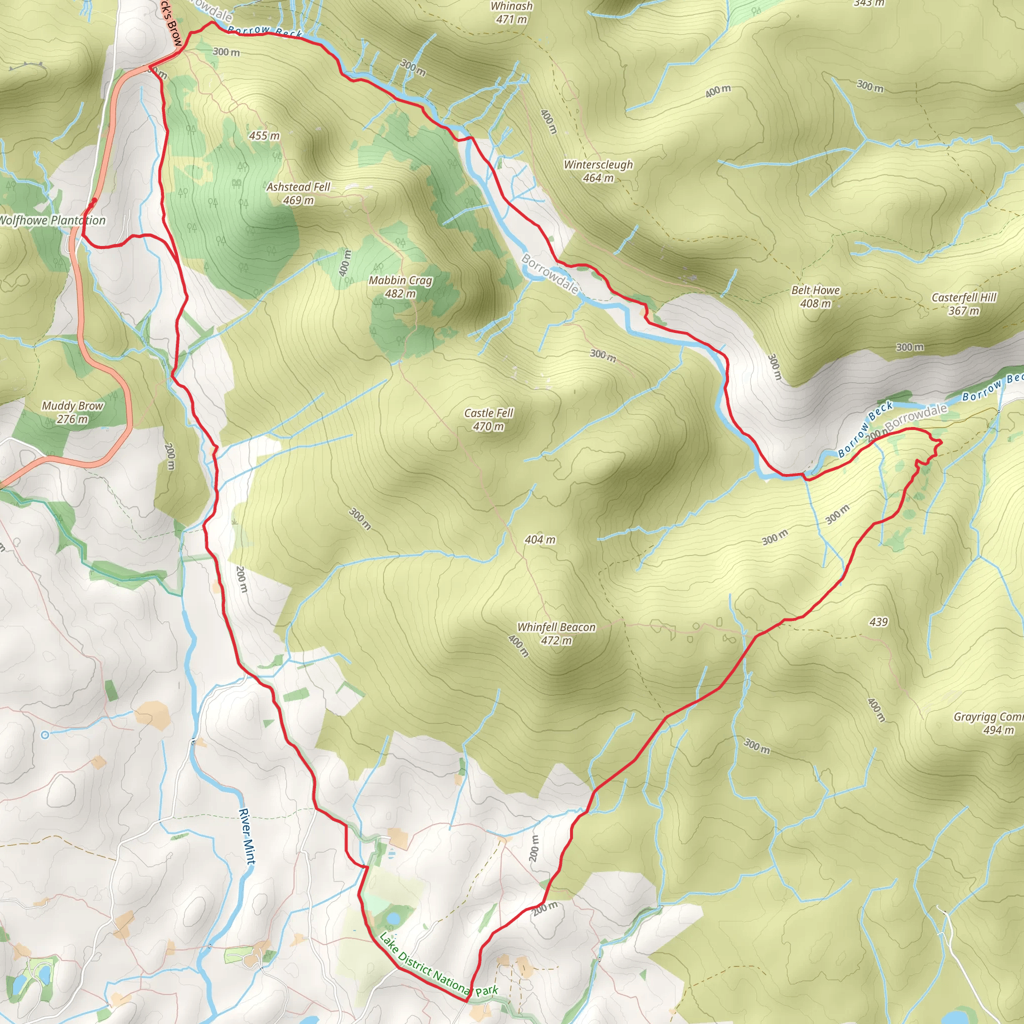 Borrowdale, Westmoreland Loop mobile static map
