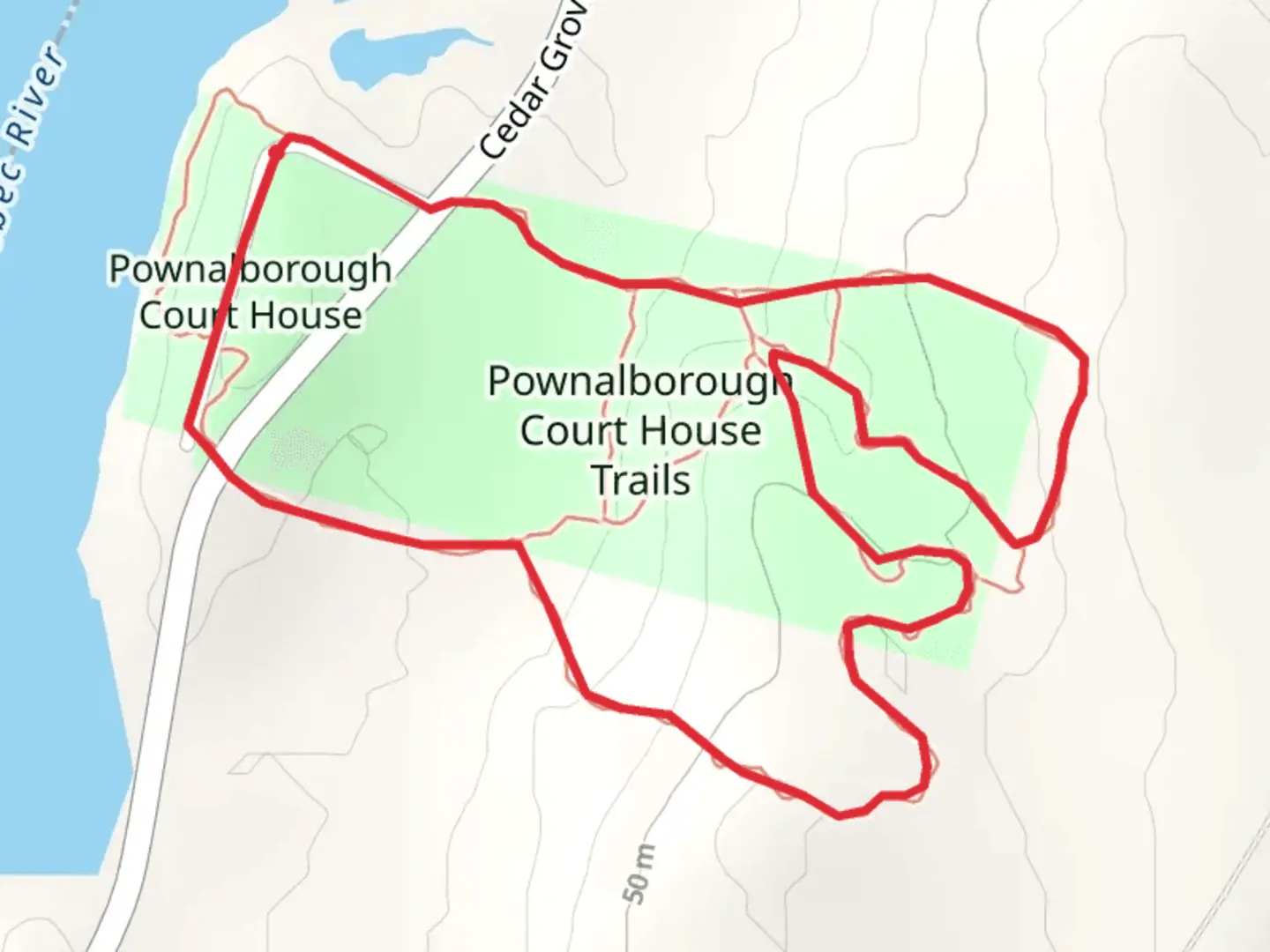 An image depicting the trail Kennebec River - Courthouse Road Loop and its surrounding area.