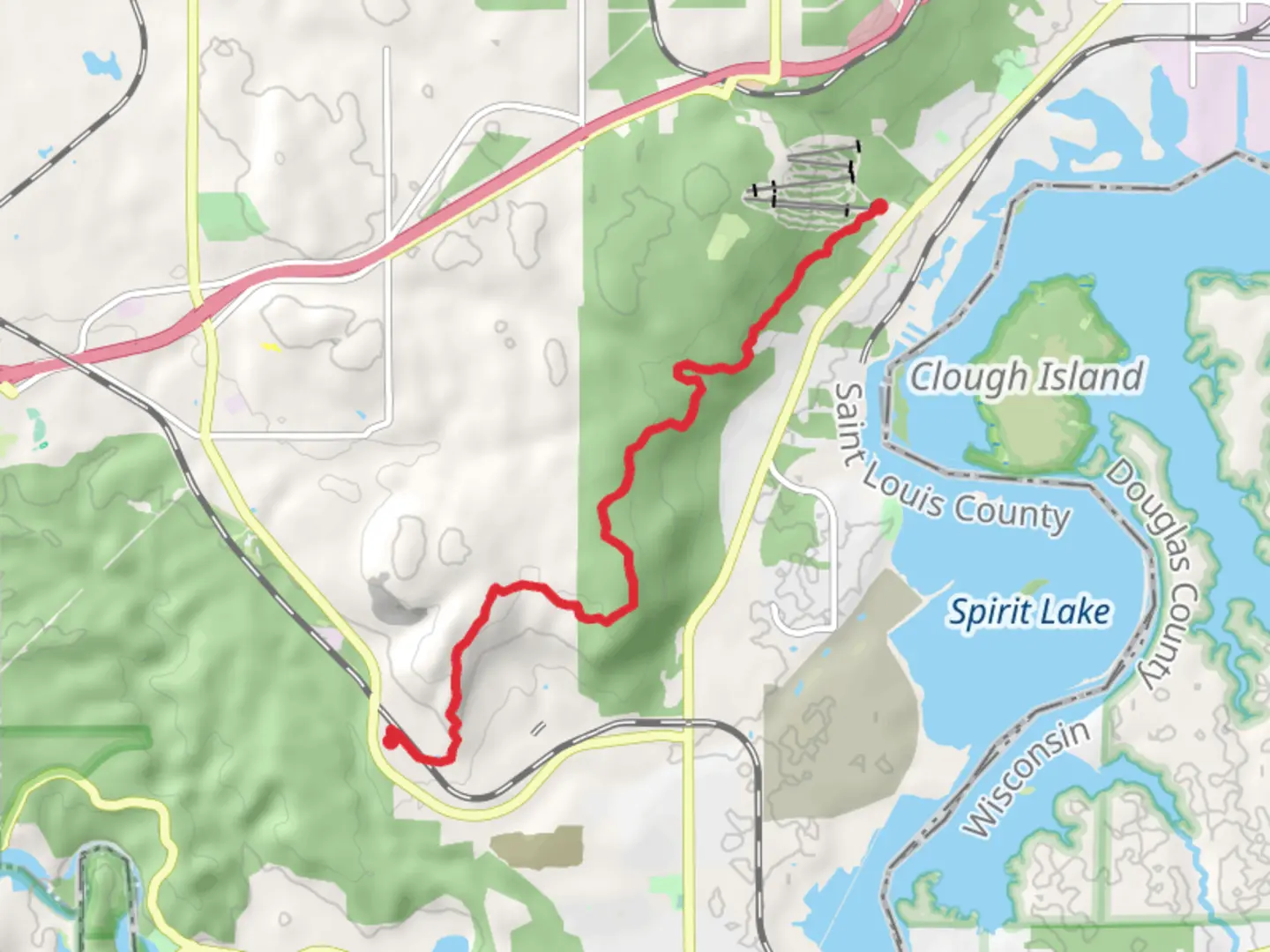 An image depicting the trail William Munger State and Superior Hiking Trail and its surrounding area.