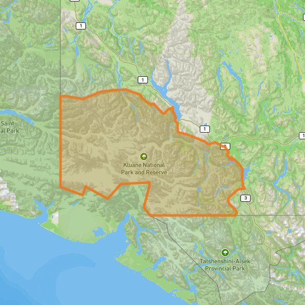 Kluane National Park and Reserve of Canada mobile static map