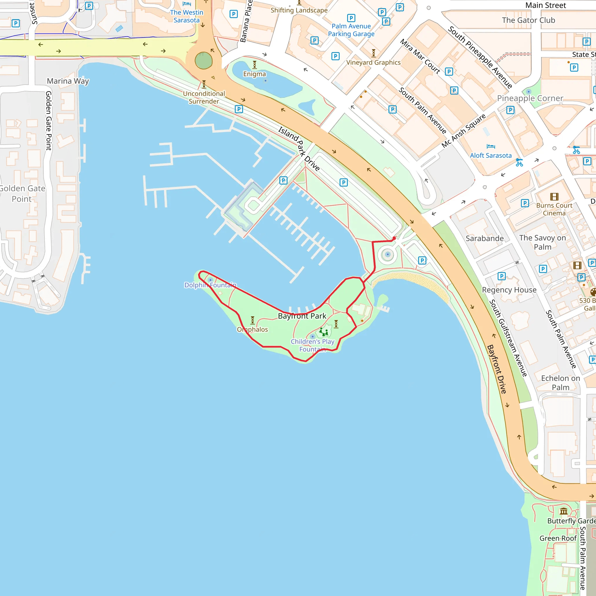 Bayfront Park Loop mobile static map