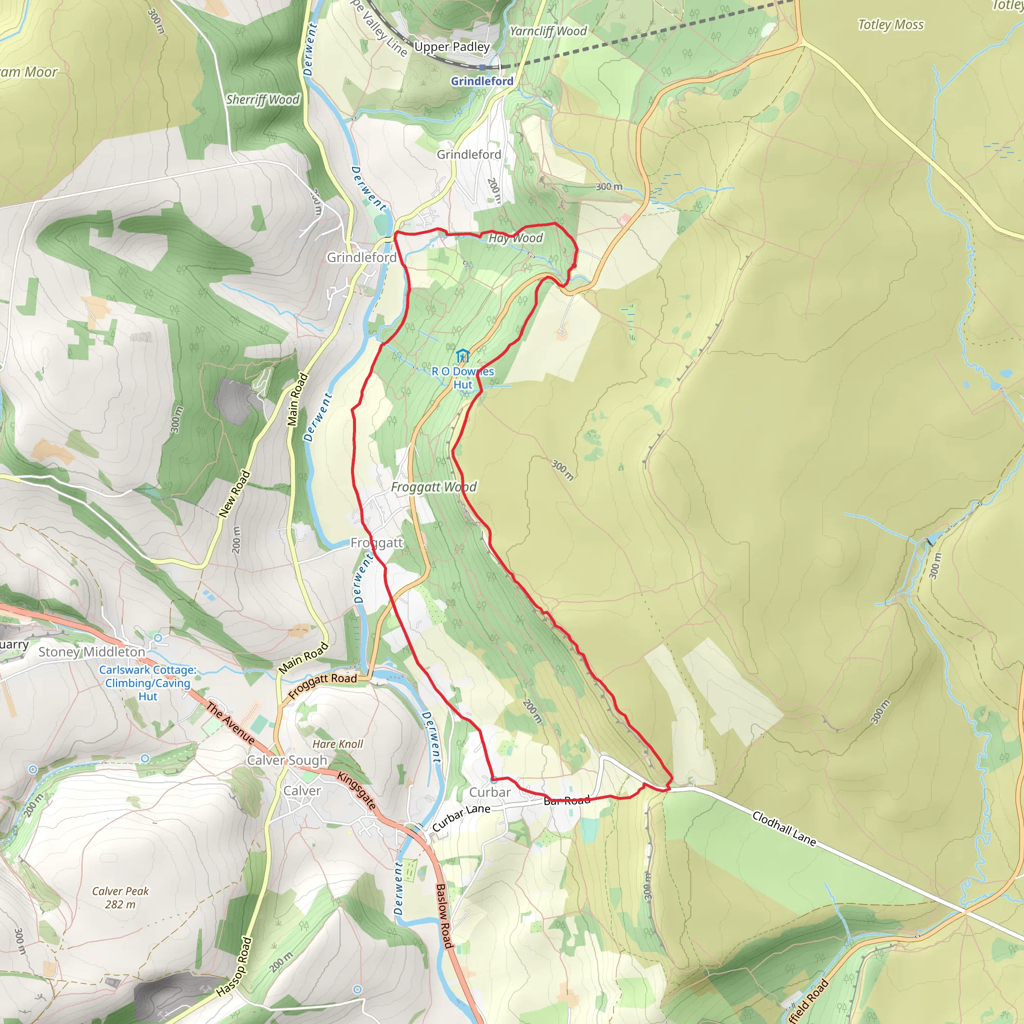 Grindleford to Cuber Loop mobile static map