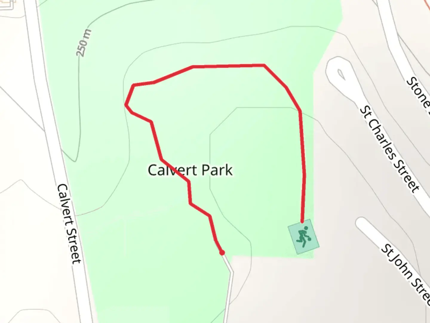 An image depicting the trail Calvert Park and its surrounding area.