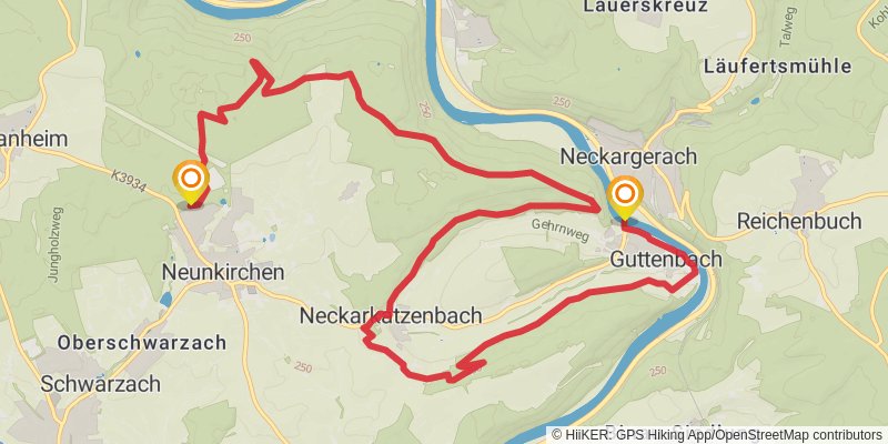 Neckarsteig stage 5 Map