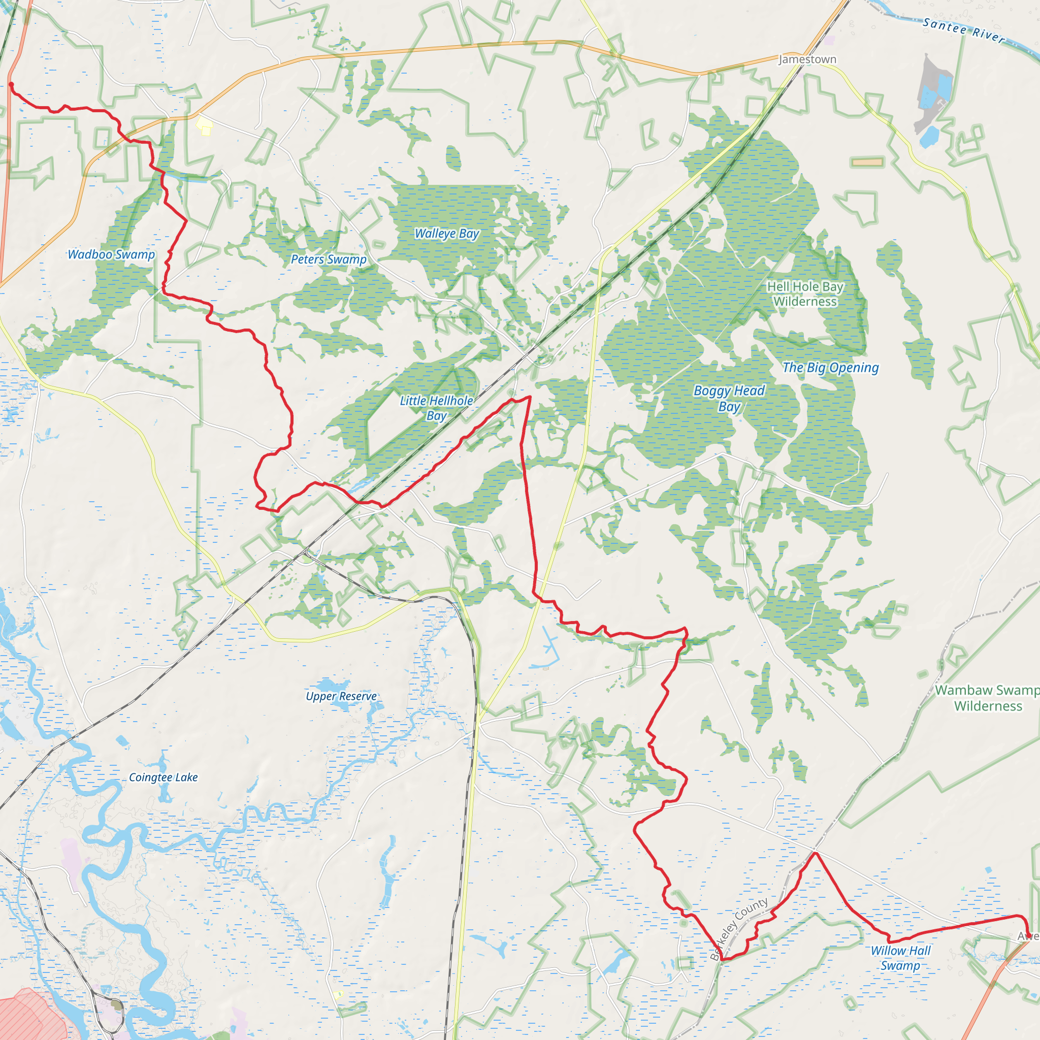 Swamp Fox - Palmetto Trail mobile static map