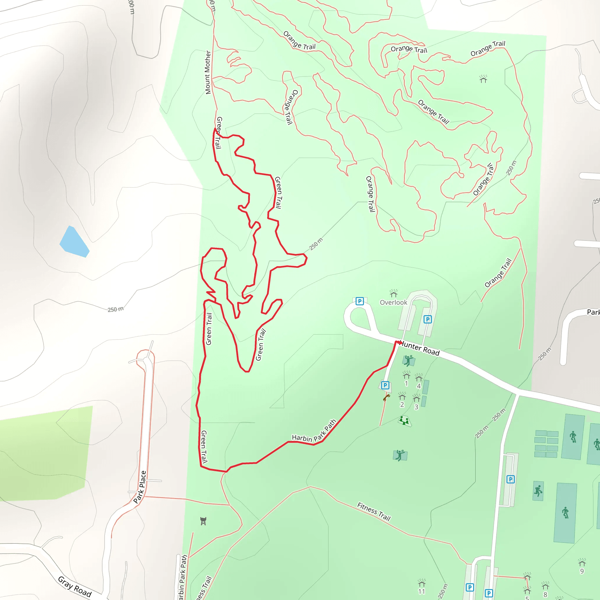 Green Loop Trail from William Harbin Park mobile static map