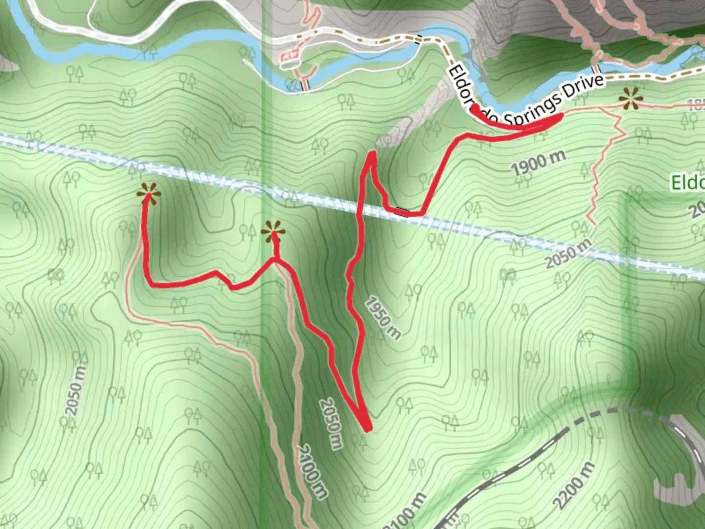 An image depicting the trail RattleSnake Gulch Trail and its surrounding area.