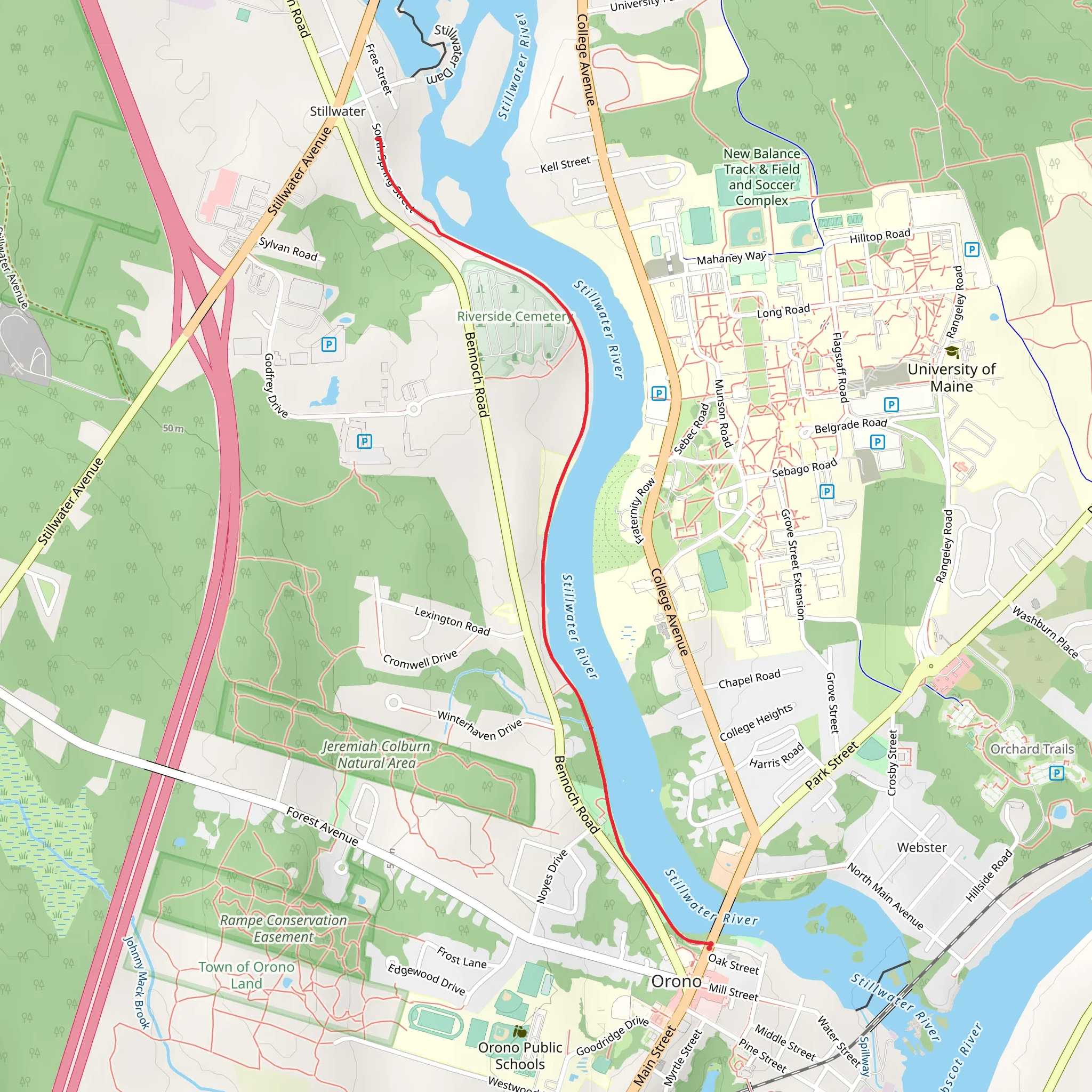 Fay Hyland Botanical Garden via Stillwater River mobile static map