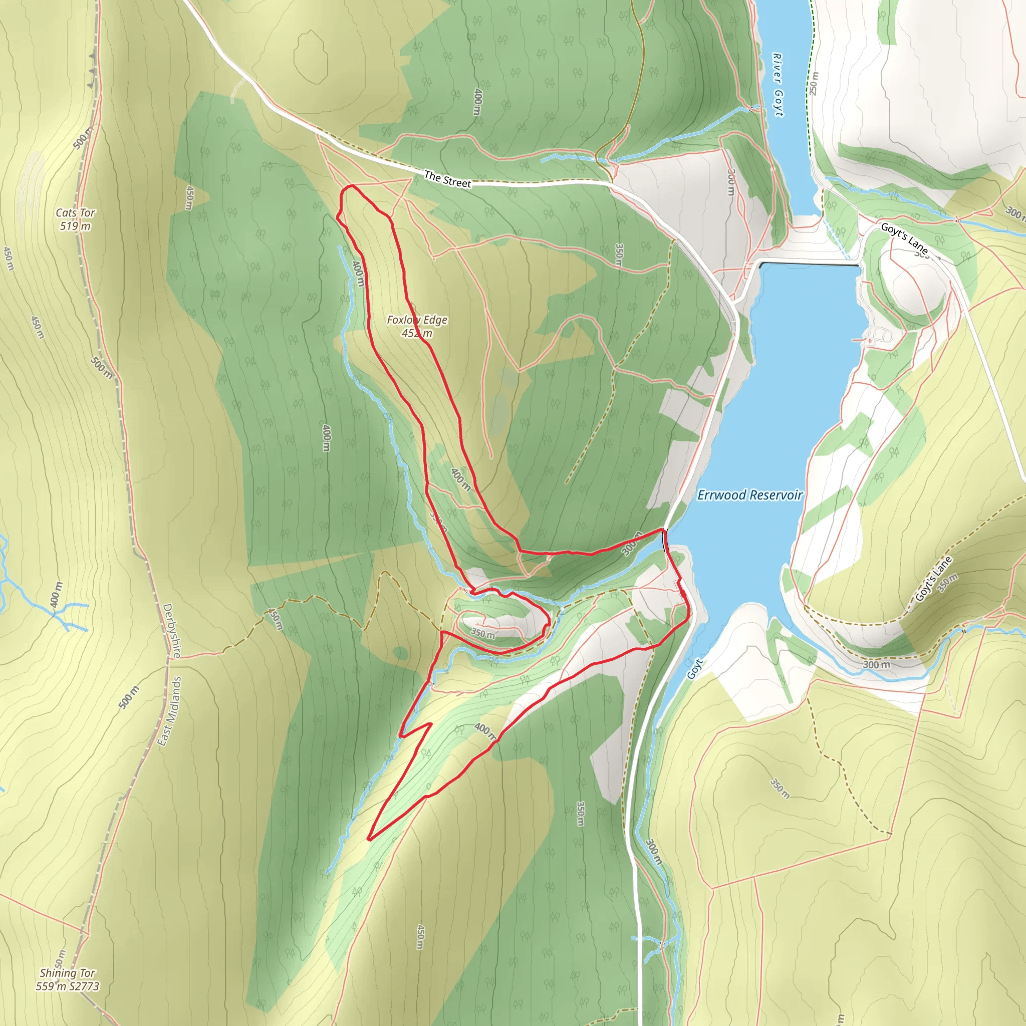 Errwood Hall Ruin and St Joseph's Shrine Loop - Errwood Reservoir mobile static map