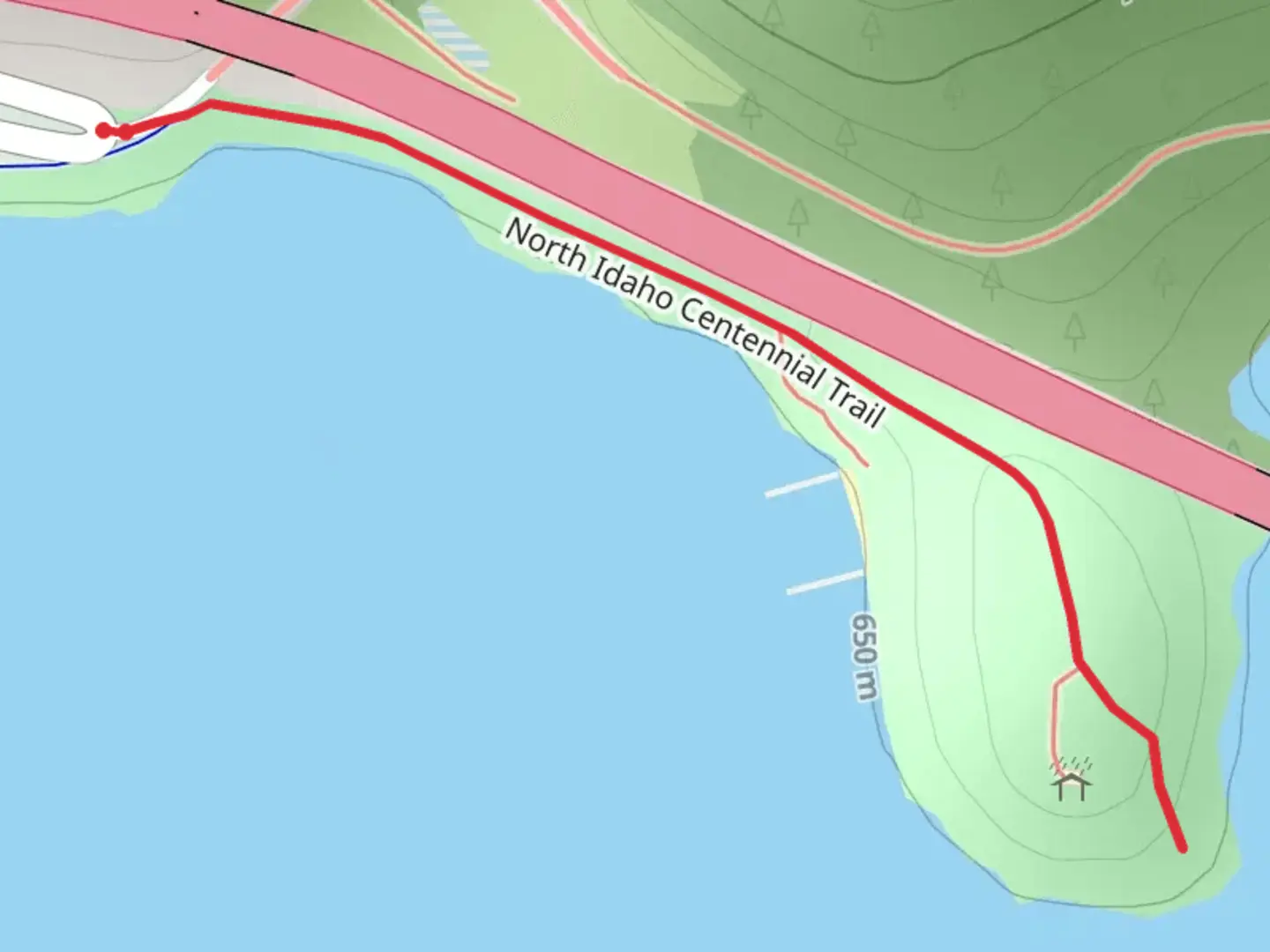 An image depicting the trail North Idaho Centennial Trail - Wolf Lodge Bay and its surrounding area.