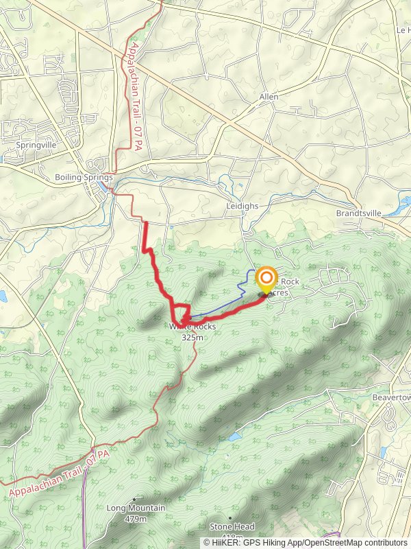 White Rocks Summit Loop Trail from Kuhn Road mobile static map