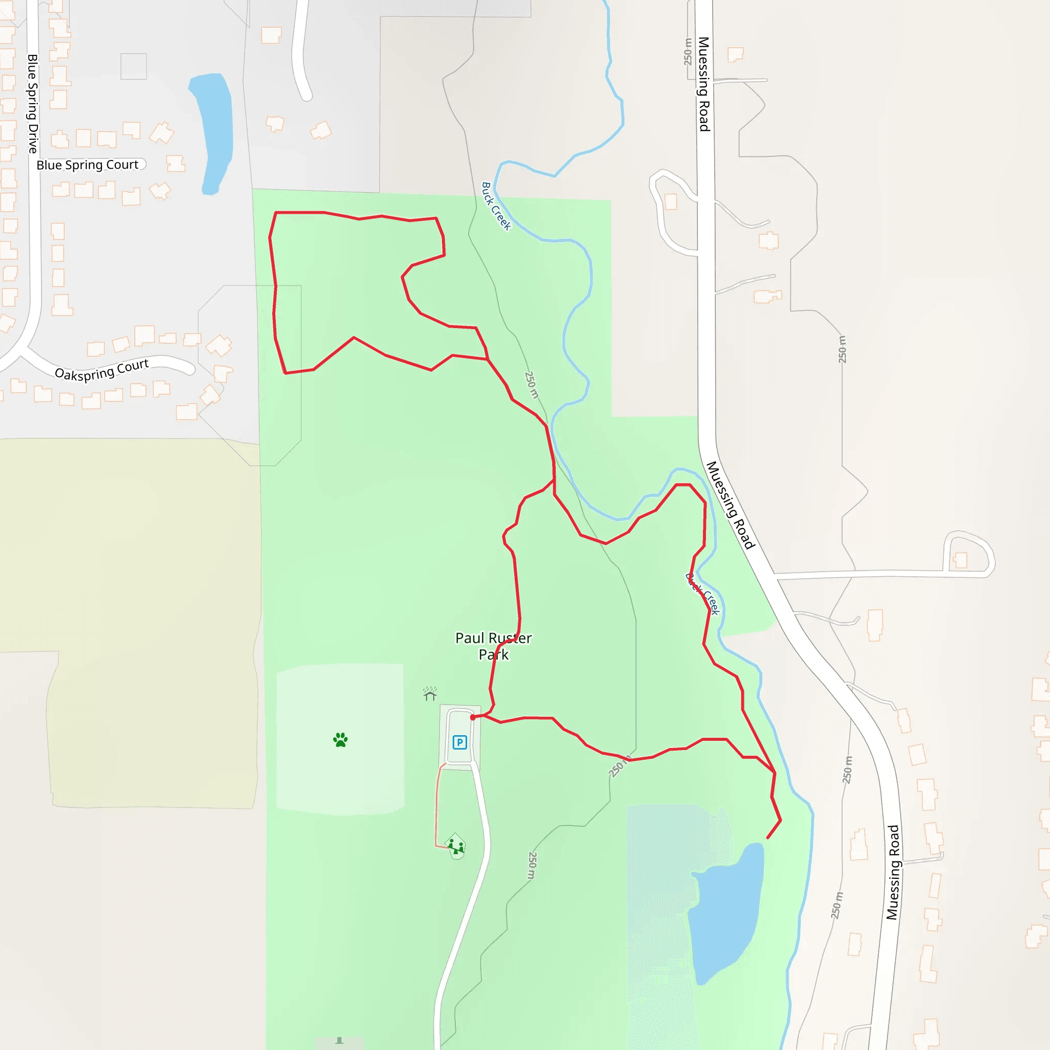 Buck Creek - Paul Ruster Park Loop mobile static map