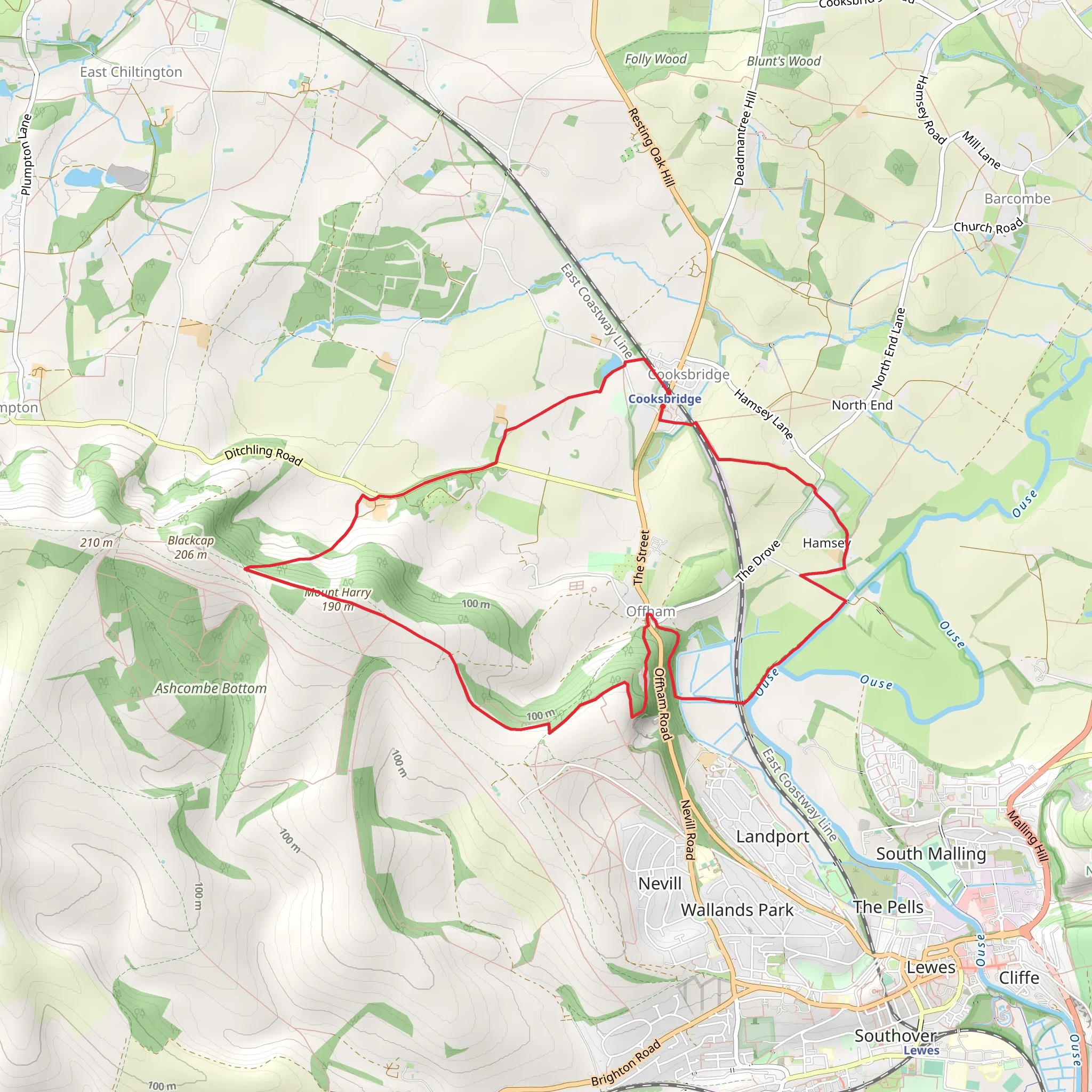 Cooksbridge Rail to Ramble mobile static map
