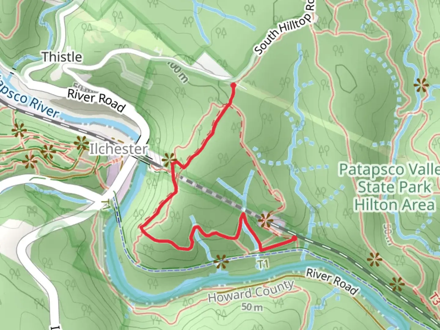 An image depicting the trail Buzzards Rock Reroute Out and Back and its surrounding area.