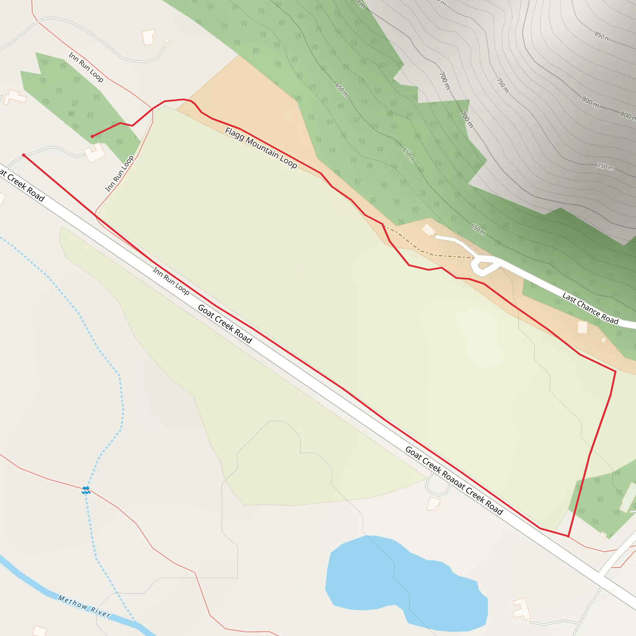 Inn Run and Flagg Mountain Loop mobile static map
