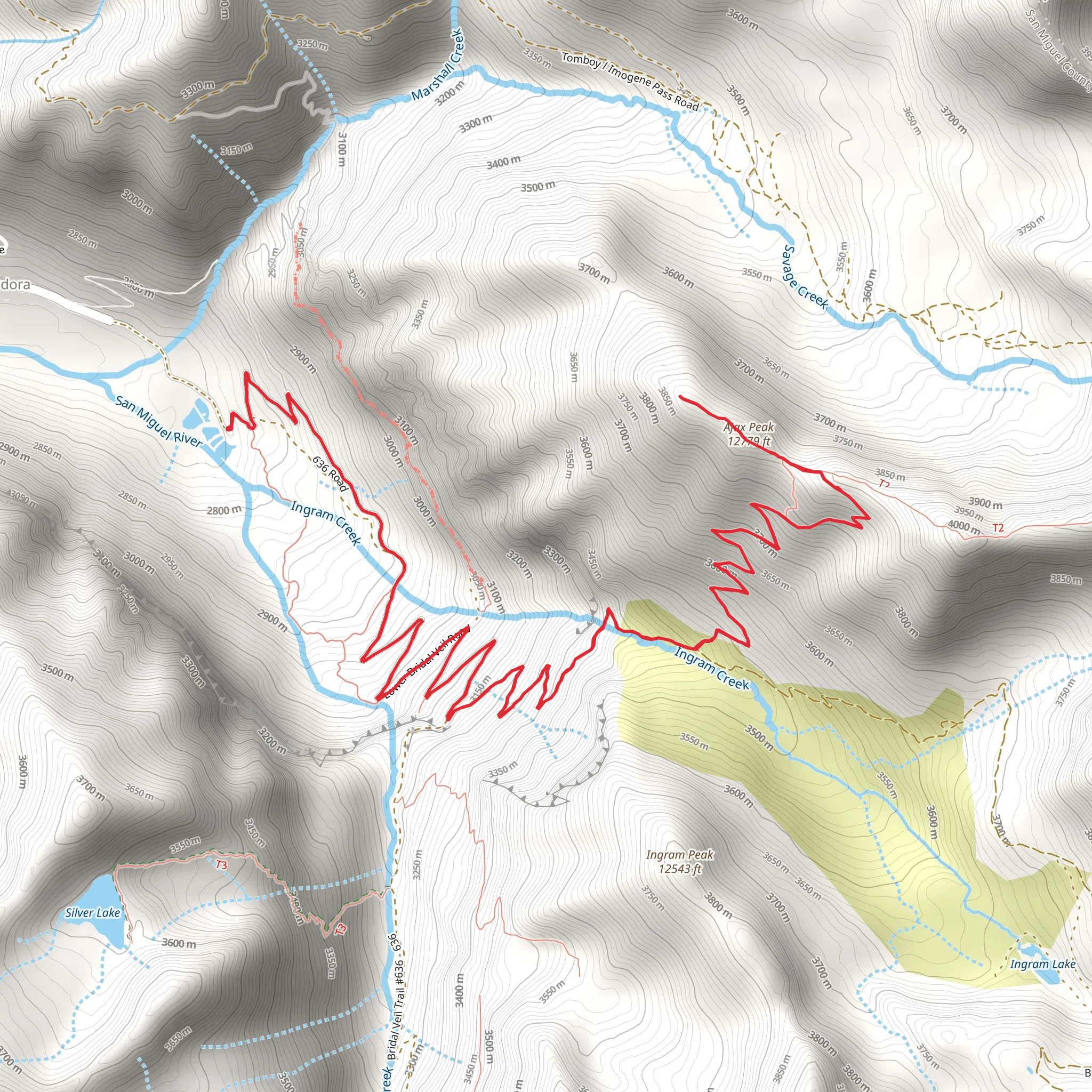 Ajax Peak via Black Bear Pass Road mobile static map