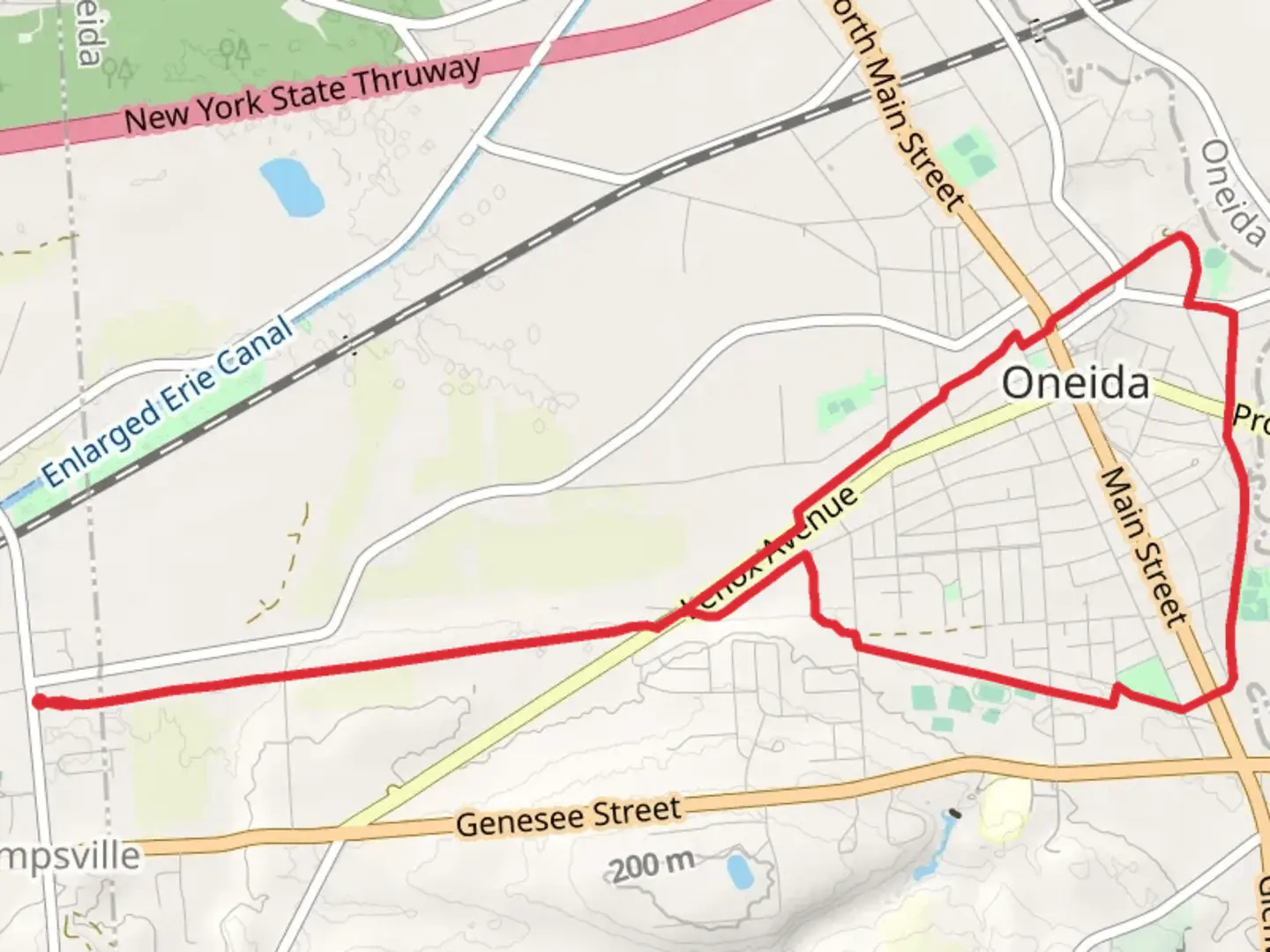 An image depicting the trail Lincoln Park Loop - Oneida Rail Trail and its surrounding area.