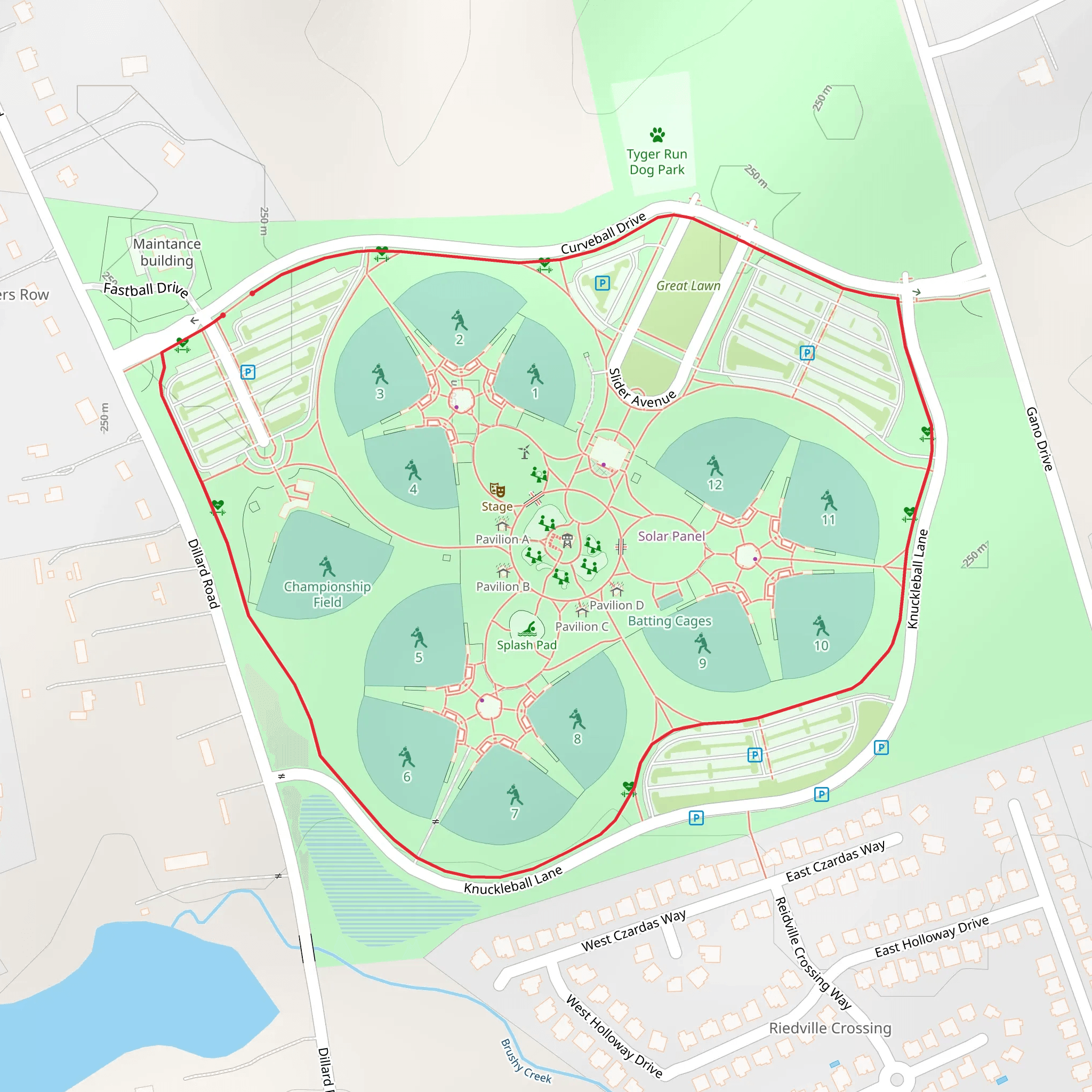 Batting Cages Loop mobile static map