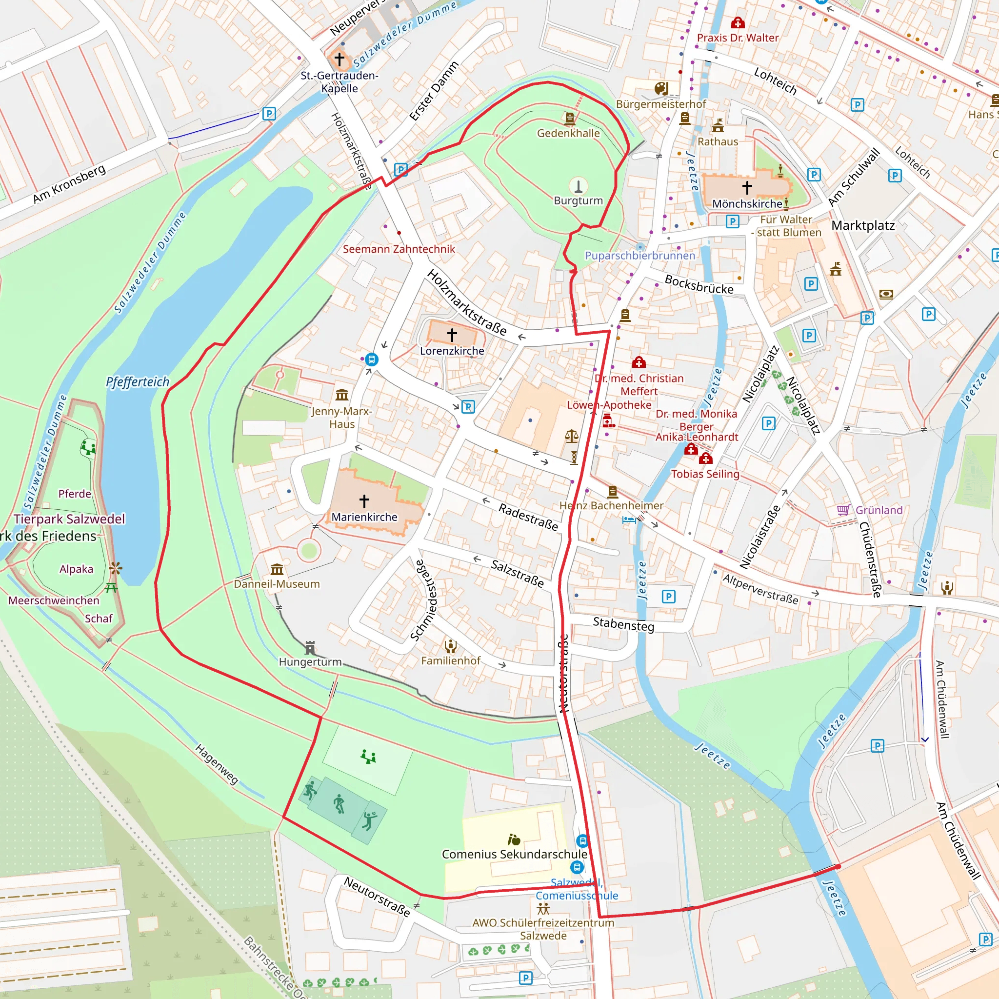 Burggarten and Pfefferteich Loop mobile static map