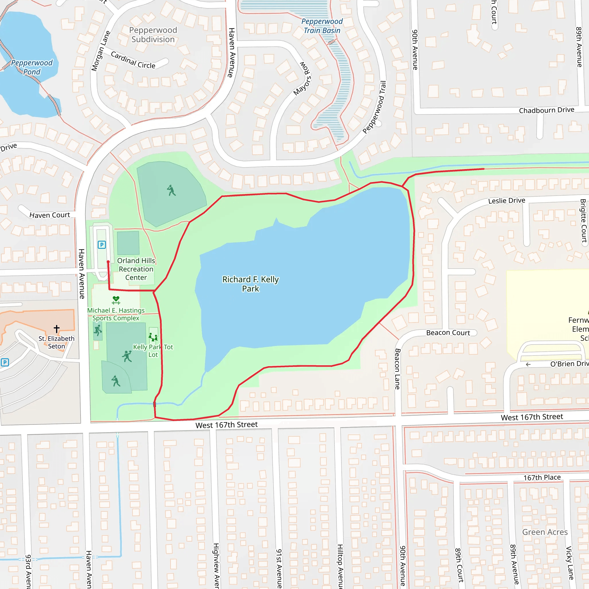Lake Lorin Loop mobile static map