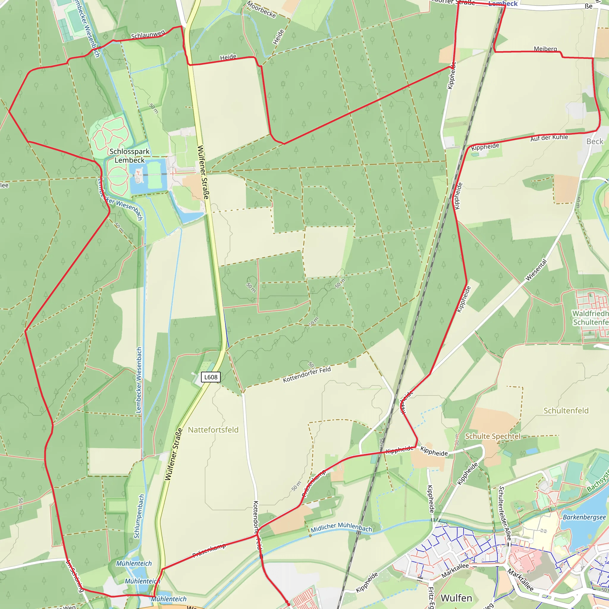 Schloss Lembeck and Der Hagen Loop mobile static map