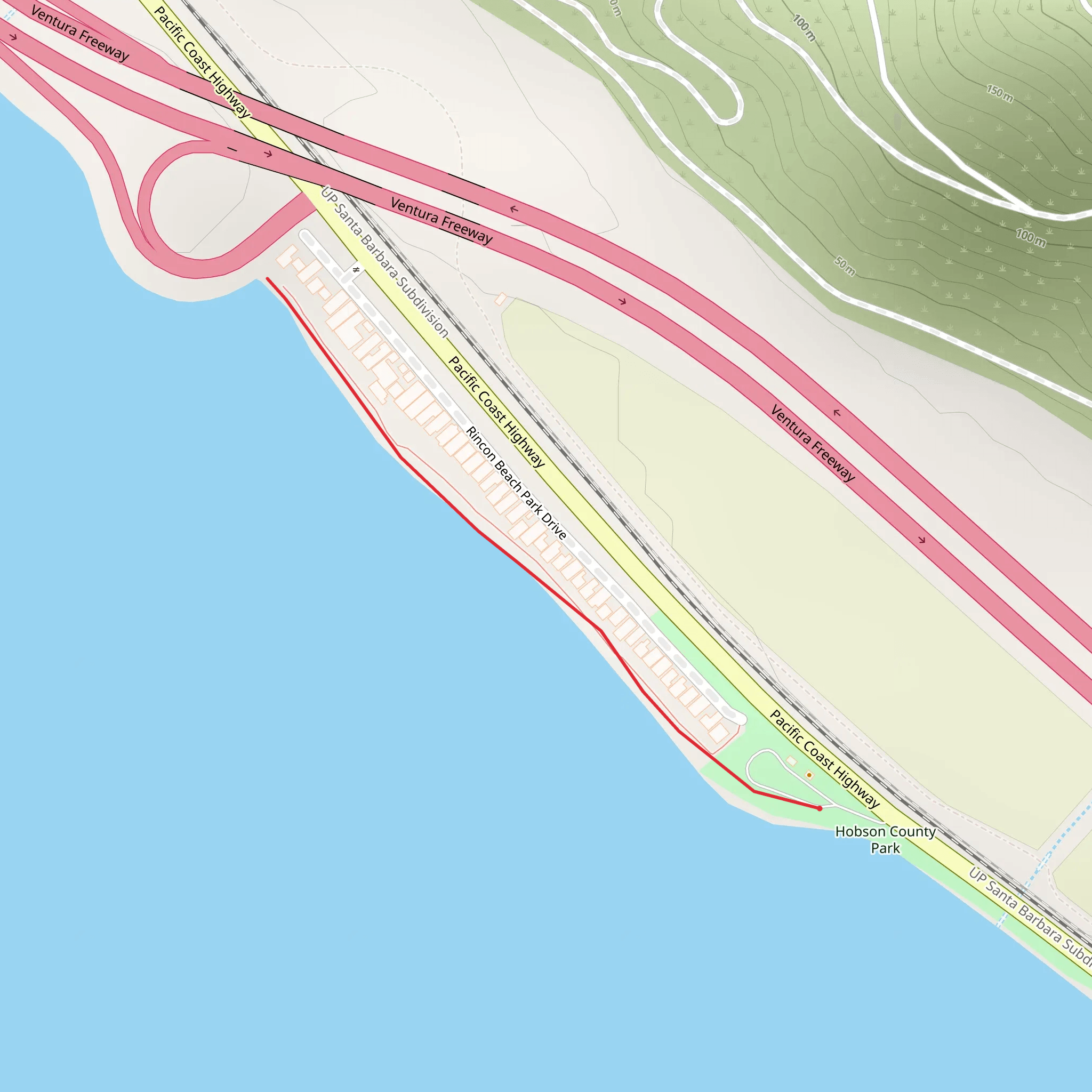 Rincon Beach mobile static map